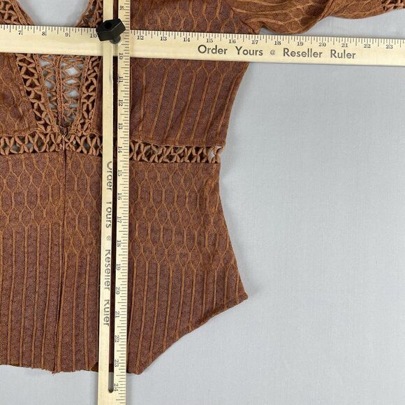 Selfie Leslie Plunging Neckline (Altered) Bodysuit Top Women’s LG Brown Festival - Picture 9 of 16